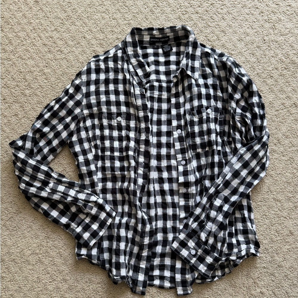 Sandra Ingrish Monochrome Plaid Shirt